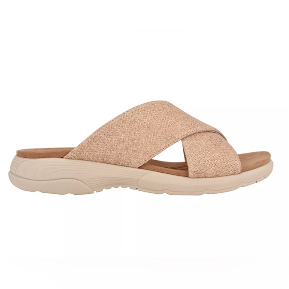 EASY SPIRIT Women's Taite Square Toe Casual Flat Sandals Light Natural 7… - Picture 2 of 14